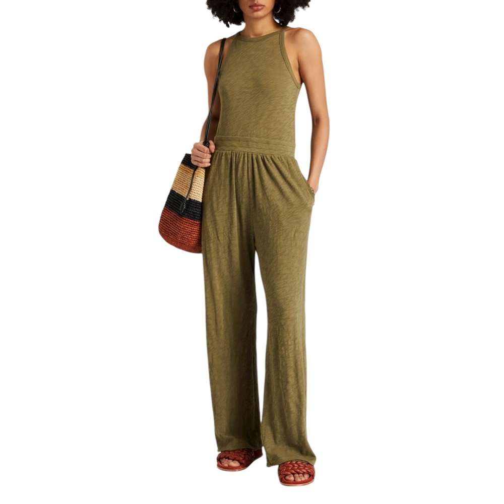 ATM ANTHONY THOMAS MELILLO Slub cotton-jersey jumpsuit Green Medium M Sleeveless